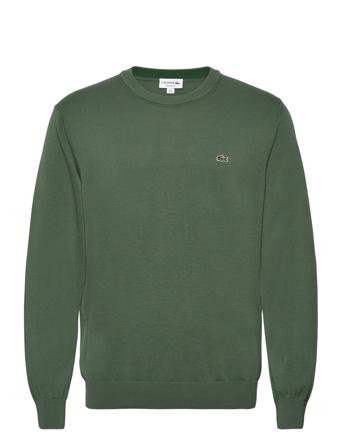 Sweaters Strikkegenser M. Rund Krage Kakigrønn Lacoste*Betinget Tilbud