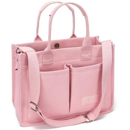 Stor Canvasväska för Kvinnor med Fickor, Laptop Crossbody Väskor All Day Väska Handväskor för Arbete Strand Gym