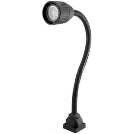 Maskinbelysning Metall Industriell Arbetsbelysning Med Fast Bas Flexibel Arm Svarvbelysning 220v 5w (Svart) (1 st)