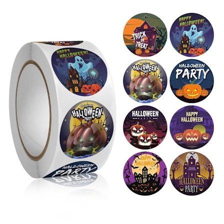 Halloween-klistermärken Pumpaetiketter Klistermärke STYLE 2 STYLE 2