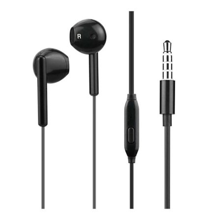 Ljudlurar med sladd - WOW - Svart - Jack 3.5mm - Mikrofon - 14mm högtalare