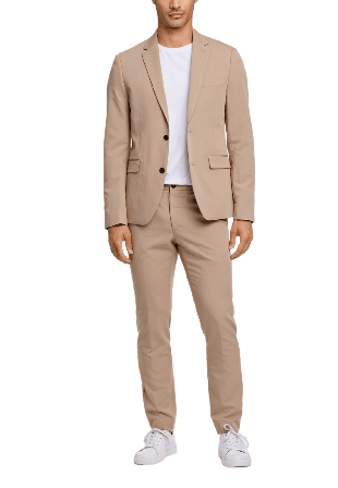 Lindbergh Fine Twill Stretch Suit Kavajer Herr Grå 44
