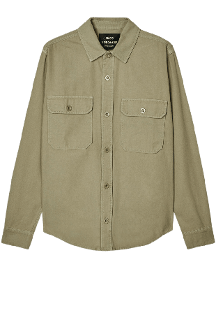Mads Nørgaard Dyed Canvas Skyler Shirt Skjortor Herr Grön XXL
