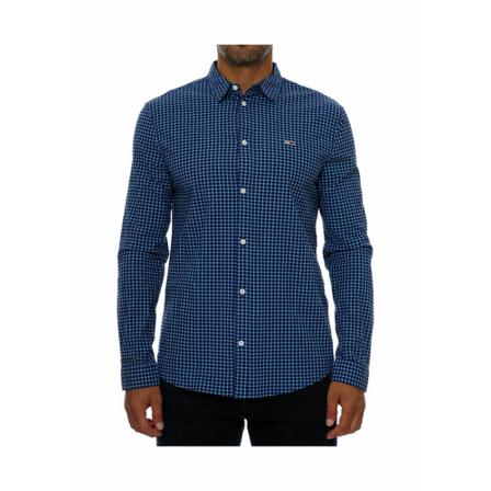 Tommy Jeans Skinny Shirt , Blauw , Heren , Maat: S