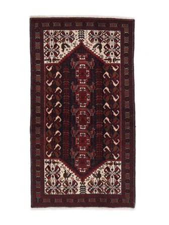 Tapis Baloutche 96X175 Noir/Rouge Foncé (Laine, Perse)