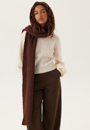 Object Collectors Item - Objmilu Scarf Knit Balaclava - Seal Brown - Kläder - - Bubbleroom