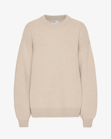 Oversized Merino Wool Crew - Ivory White - Female - M
