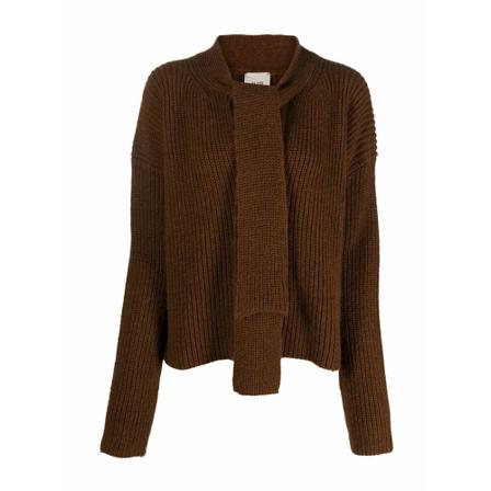 Alysi, Round-neck Knitwear Bruin, Dames, Maat:S,alpaca
