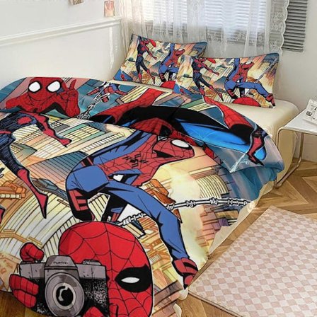 Kt56 Spiderman Sängkläder Set för Barn Män Kvinnor Twin Size Täcke Set 3st Sängkläder Set 1 Täcke Överdrag Och 2 Örngott-xp Tp56