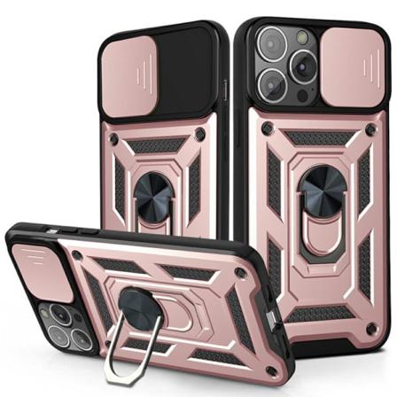 Iphone 13 Mini - Camshield Armor Hybrid Ring Skal - Roséguld