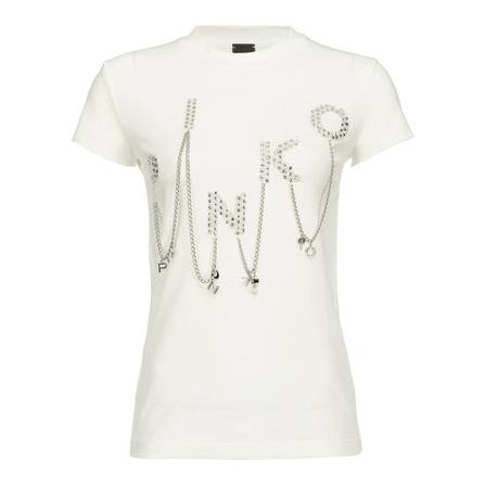 Pinko - T-shirts - Vit - Dam - Storlek: Xs, Dam, Storlek: XS