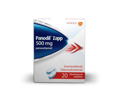 Panodil Zapp 500 mg tabletter 20 stk