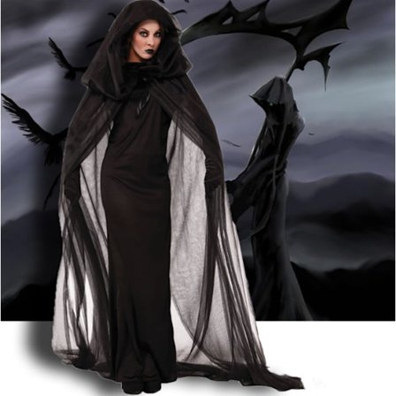 Halloween- set, Cape Cosplay-dräkt med huva