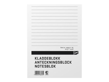 Legacy Own Brand Anteckningsblock A5 100 blad linjerat ohålat TräFritt - Lyreco - Kontorsmaterial - Block och anteckningsböcker - Anteckningsblock