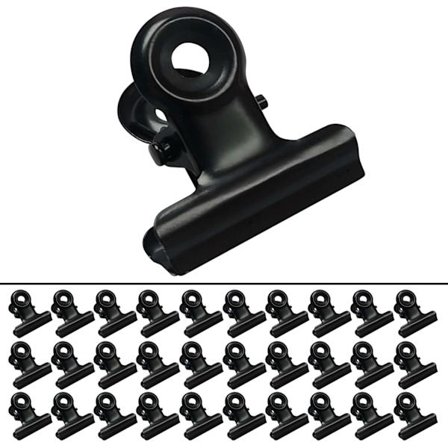 30 stk. 22 mm Bulldog Clips Sorte Runde Papirclips Metalfilclips Kontorartikler til Hjemmet