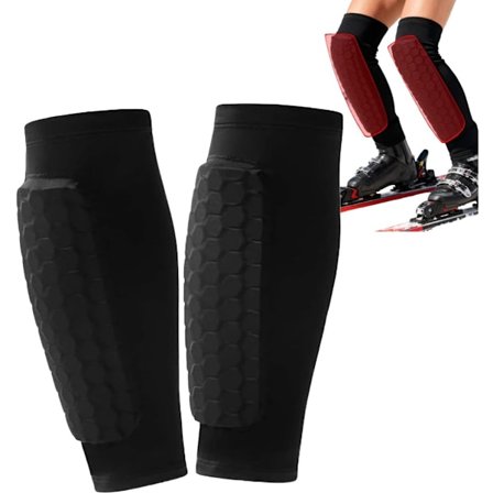 Størrelse M pustende og støtdempende ski leggbeskyttere, egnet for snowboard, ski og fjellsport