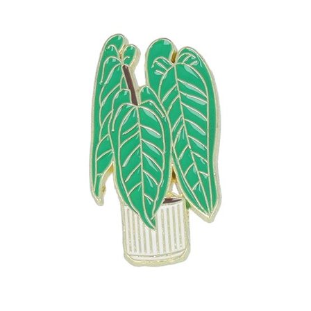 Cap Pins - Grön Tillbehör - Long Leaves Plant Metal Enamel Pin @ Hatstore