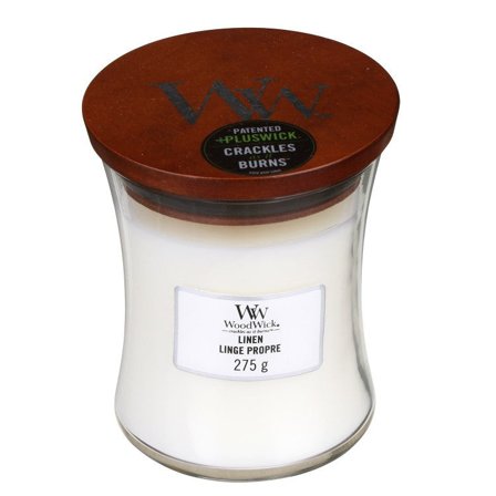 Woodwick Hourglass Candles Linen 275gr - Candela Profumata