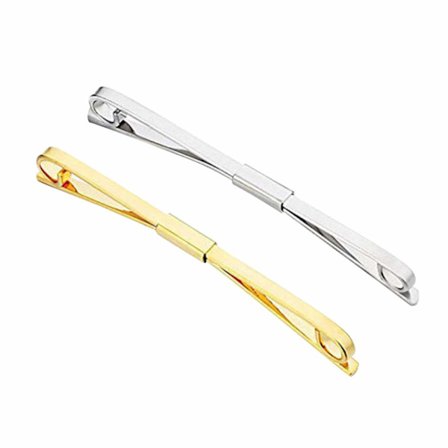 2 stk. slips til slipskrave til mænd, klassisk slipsklipsesæt, slipsklips, slipsnåle