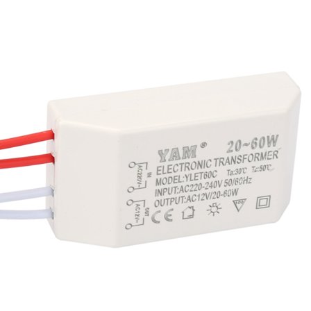 til AC 12V Elektronisk Transformator Spenningsomformer 20‐60W Smart Strømforsyningsdriver