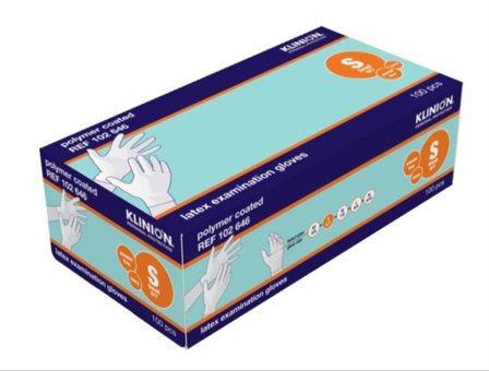 Klinion hanske latex kort S