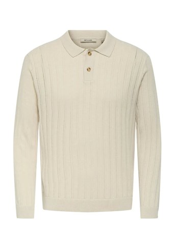 Onskent Life Reg 12 Ls Polo Knit Cream ONLY & SONS