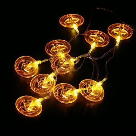 Halloween Græskar Lysstreng med Heksehat, LED 16.4FT 8 Tilstande Timer 3D Vandafvisende Orange Jack-O-Lantern Batteridrevet Blinkende Lys Hollow 