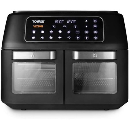 Tower T17102 Vortx Vizion Air Fryer - Luftfritös - Luftfritös med Dubbel Compartment