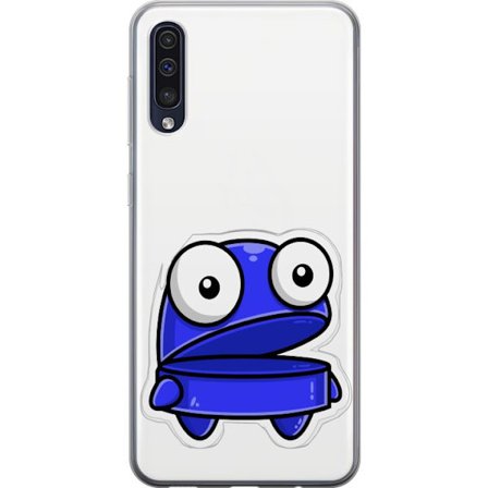 Kompatibel Mobilcover til Samsung Samsung Galaxy A50 Blå tegneseriefigur med åbent udtryk og store øjne i sjov illustration