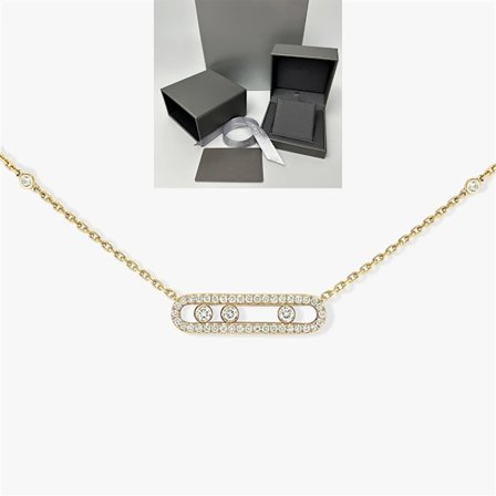 Original lyxmärke S925 silver enkel diamant hänge damhalsband 1:1. Rörlig diamant. Fri frakt