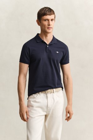 GANT Herren Slim Fit Piqué Poloshirt (M) Marineblau