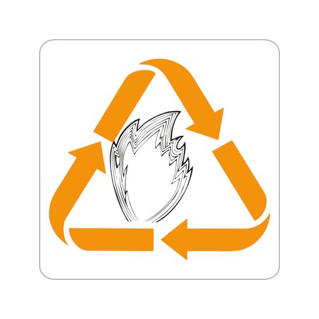 Decal, flammable material, orange