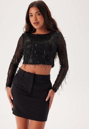 ONLY-Onlspacy Ls Cropped Sequins To-XL