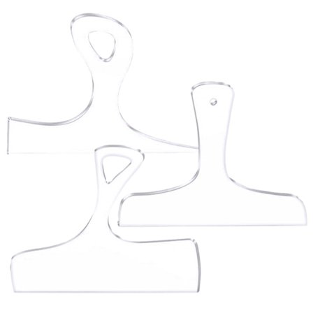 3 stk håndtaksmaler Akryl Stroke Curvy Stencils Transparent skjærebrett