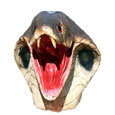 Party Cobra Kostyme Realistisk Kobra Hodemaske Halloween Latex Dyr Slange Maske Cosplay Karneval