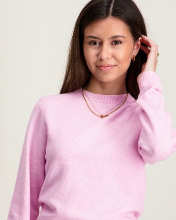 VERO MODA VMDOFFY LS O-NECK BLOUSE Vaaleanpunainen Villapuserot Tytöt - Kids Brand Store