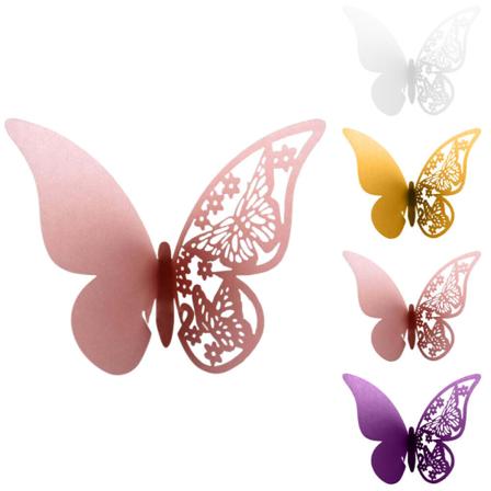 40ST Butterfly Wing Glasskort - Bryllupsdekorasjon - Kreativ White 40PCS