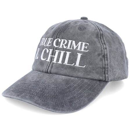 Iconic - True Crime & Chill Washed Black Dad Cap Unconstructed Black Cap - @ Hatstore