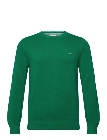 Cotton Pique C-Neck Green GANT