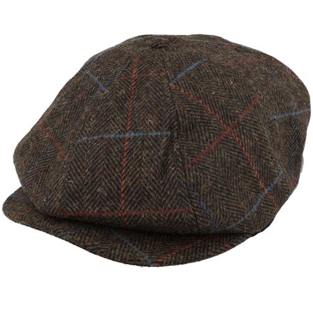 Brixton - "Redes " flatcap Boné - Brood Brown/Black/Mars Red Snap Cap @ Hatstore