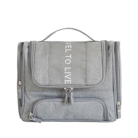 To-rums våd og tør adskillelse toilettaske - Bærbar rejse vasketaske, ideel til organiseret opbevaring Gray