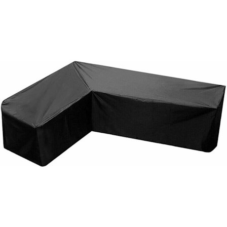 QY-Trädgård L-formet møbelbeskyttelse Vandtæt, 210D Oxfordstof Udendørs hjørnesofabeskyttelse i rattan 192x260x78cm