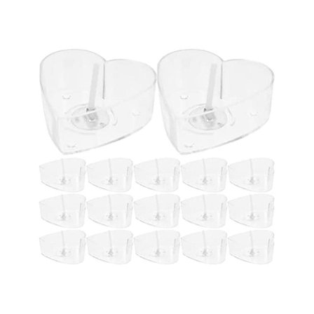 30 stk hjerteformede telysholdere med veker, gjennomsiktige hjerteformede telysbokser i tinn for (FMY)