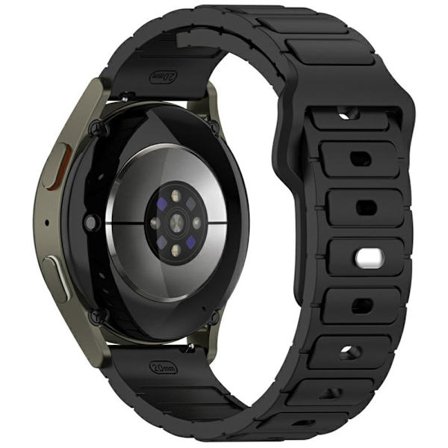 KALEBOL 20mm Silikon Klockarmband Samsung Galaxy Watch6 Classic 47mm / 43mm / Huawei Watch GT 3 Pro 43mm I-Shaped Klockarmband - Svart