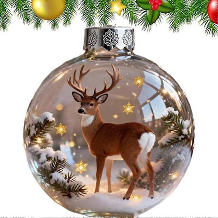 Sjovt Highland Cow Ornament 2025, julekugler gennemsigtige julekugler, juletræs hængende ornament, 2026 Wildlife Wonders Collection