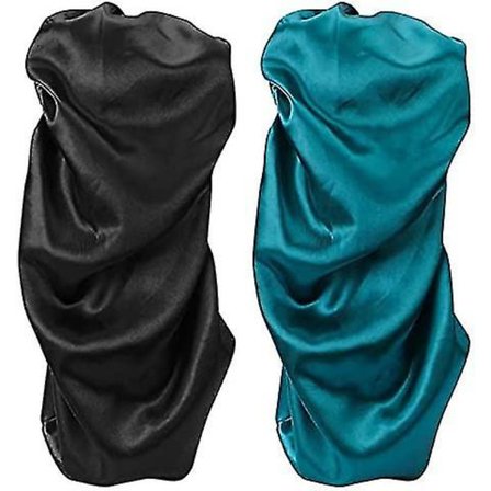 2 stk Satin Huer til Fletninger, Sort Grøn Dreadlocks Huer Komfortable Elastiske