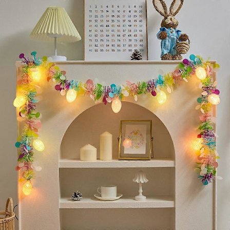 4m 20 lys romantisk bånd lyskæde til julefest batteridrevet stemningslys (påskeæg)