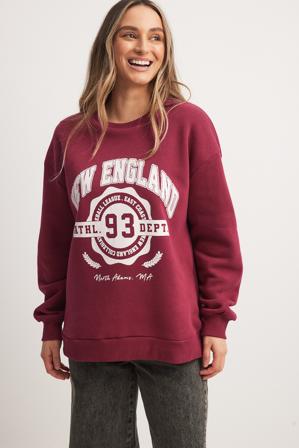 NA-KD Trend Sweatshirt imprimé ville - Sweatshirts - Rouge - X-Small