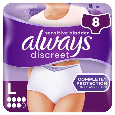 Always Discreet Inkontinenstrusse Plus Large 8 stk, Medicin & Pleje, Inkontinens, Inkontinens Kvinder