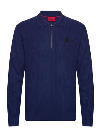 Sastoro Tops Knitwear Half Zip Jumpers Navy HUGO